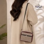 کیف دوشی زنانه مدل فیونا جنس کنف بر دوش مدل