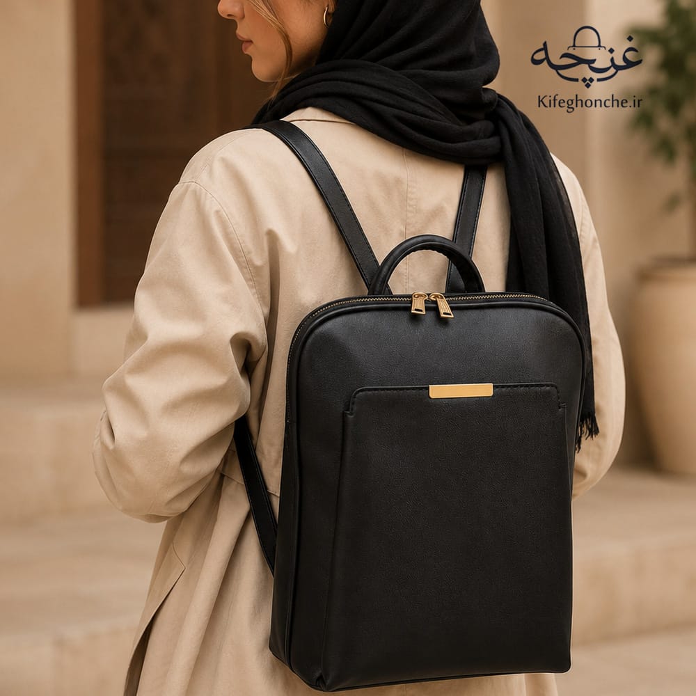 mahoor-women-backpack-withmodel کوله پشتی زنانه مدل ماهور - Image 1