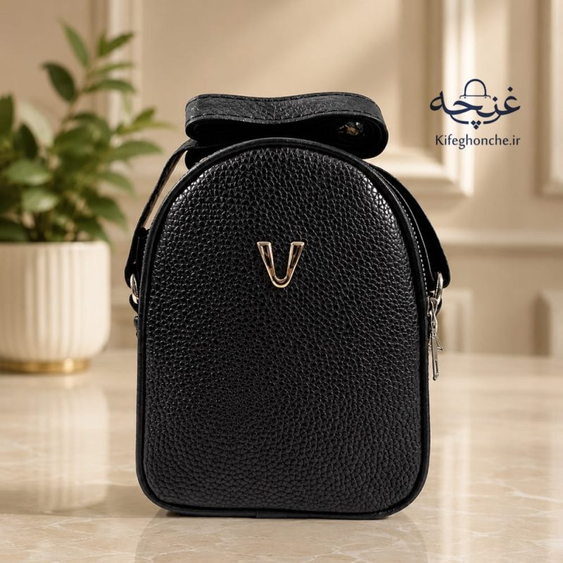 کیف دوشی زنانه مدل نازیلا مناسب موبایل رنگ مشکی