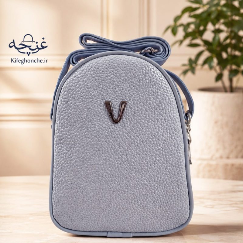 کیف دوشی زنانه مدل نازیلا مناسب موبایل رنگ آبی روشن
