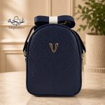 کیف دوشی زنانه مدل نازیلا مناسب موبایل رنگ سرمه ای