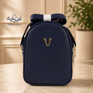 کیف دوشی زنانه مدل نازیلا مناسب موبایل رنگ سرمه ای