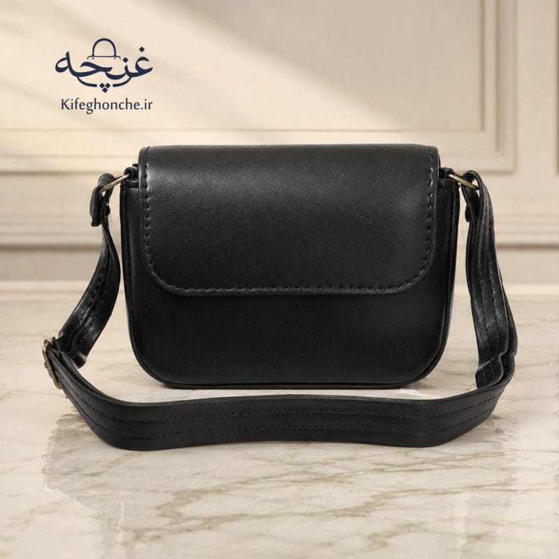 کیف دوشی زنانه مدل گندم رنگ مشکی